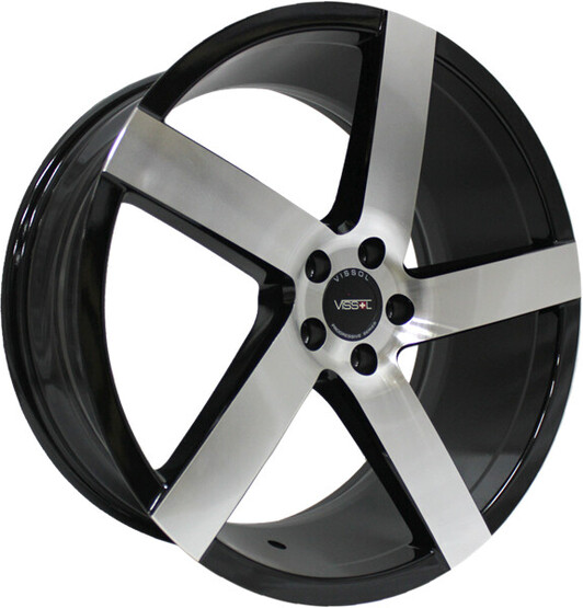 Диск Vissol V-080L 19x8.5 5x100 ET45 DIA57.1 BLACK-WITH-MACHINED-FACE