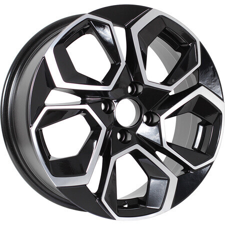 Диск Kdw Kd1620 16x6.5 4x100 ET45 DIA60.1 BLACK_FRONT_POLISHED